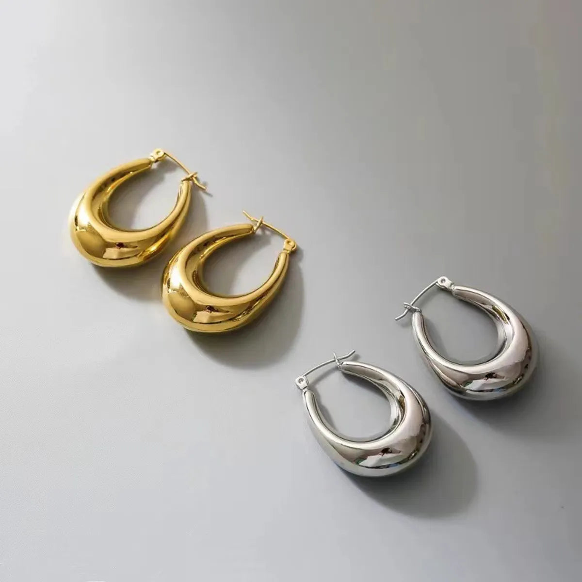 Fashion U Shape Stainless Steel Plating Earrings 1 Pair