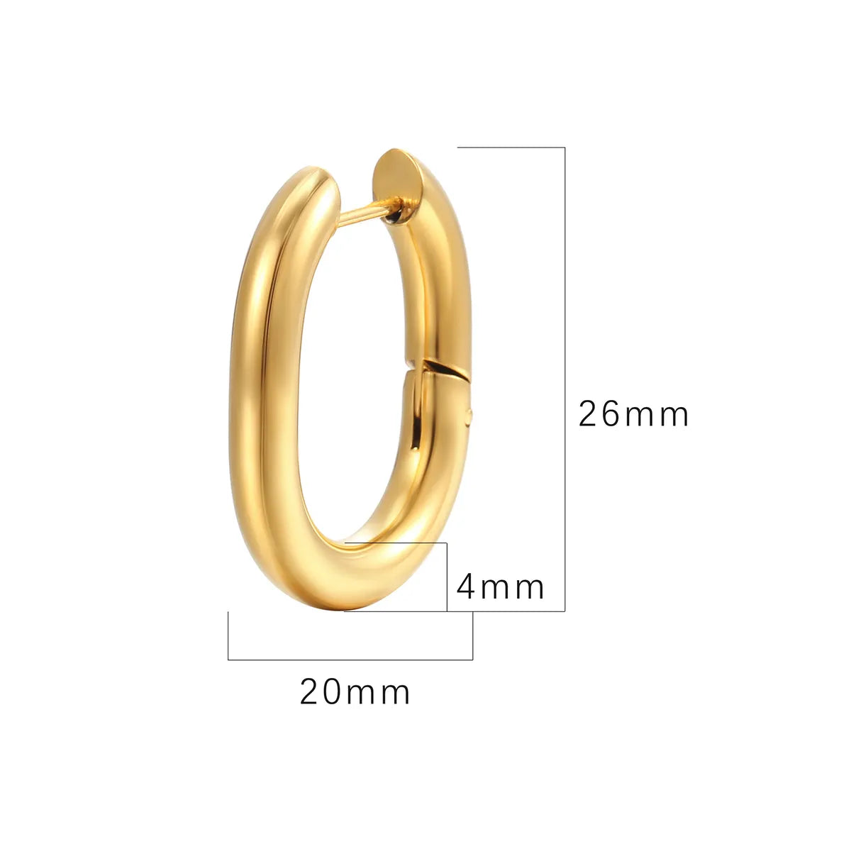 Fashion U Shape Stainless Steel Plating Earrings