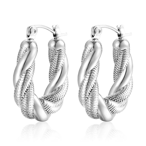 Fashion U Shape Stainless Steel Plating Hoop Earrings 1 Pair