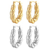 Fashion U Shape Stainless Steel Plating Hoop Earrings 1 Pair