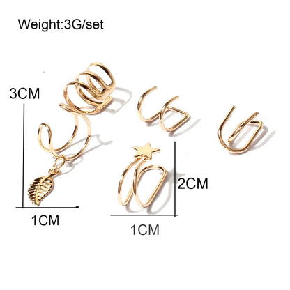 Fashion U Shape Star Alloy Plating Women's Ear Clips 1 Set