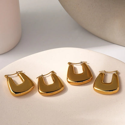 1 Pair Fashion U Shape Plating 304 Stainless Steel 18K Gold Plated Earrings