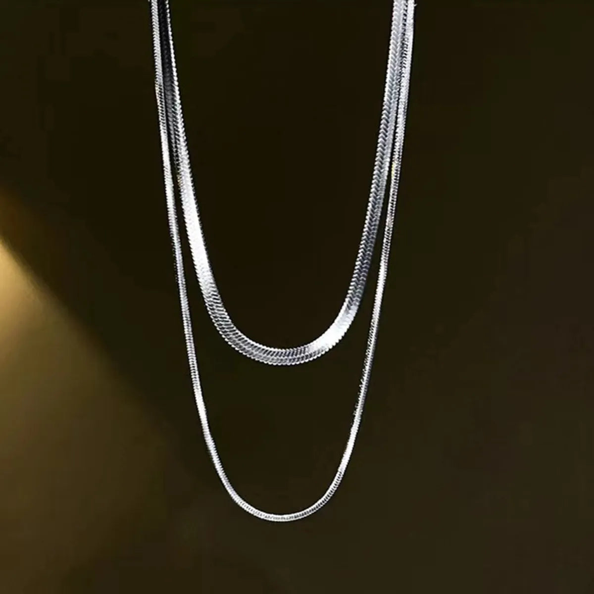 Fashion U Shape Titanium Steel Plating Layered Necklaces