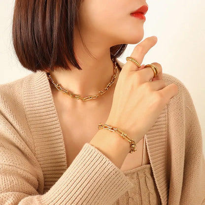 Fashion U-Shaped Buckle Bracelet Necklace Titanium Steel Korean Jewelry