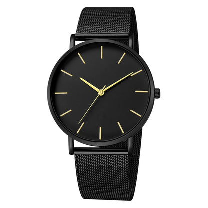 Fashion Ultra-Thin Quartz Mesh Strap Watch Simple Scale Quartz Men'S Business Watch Wholesale