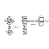Fashion Unisex Geometric Stainless Steel Earrings With Emerald Set Zircon And Electroplating Design