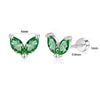 Fashion Unisex Geometric Stainless Steel Earrings With Emerald Set Zircon And Electroplating Design