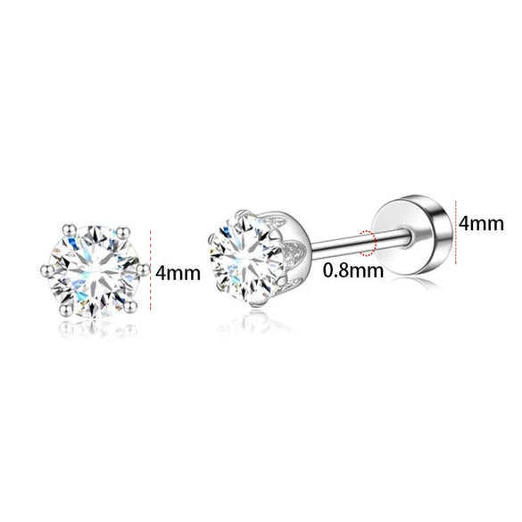 Fashion Unisex Geometric Stainless Steel Earrings With Emerald Set Zircon And Electroplating Design