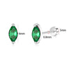 Fashion Unisex Geometric Stainless Steel Earrings With Emerald Set Zircon And Electroplating Design