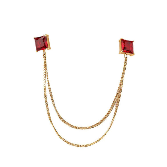 Fashion Unisex Geometric Stainless Steel Shirt Collar Pin Jewelry With Electroplating Treatment