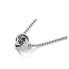 Fashion Unisex Geometric Titanium Steel Double Ring Crystal Necklace With Electroplating Treatment