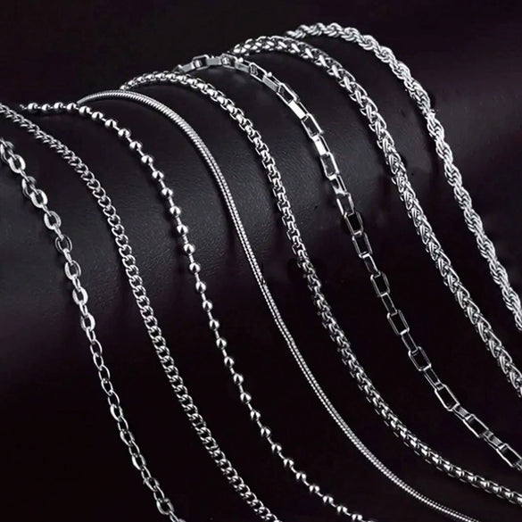 Fashion Unisex Stainless Steel And Titanium Steel Chain Necklace Hip Hop Style Electroplated