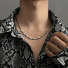 Fashion Unisex Stainless Steel And Titanium Steel Chain Necklace Hip Hop Style Electroplated
