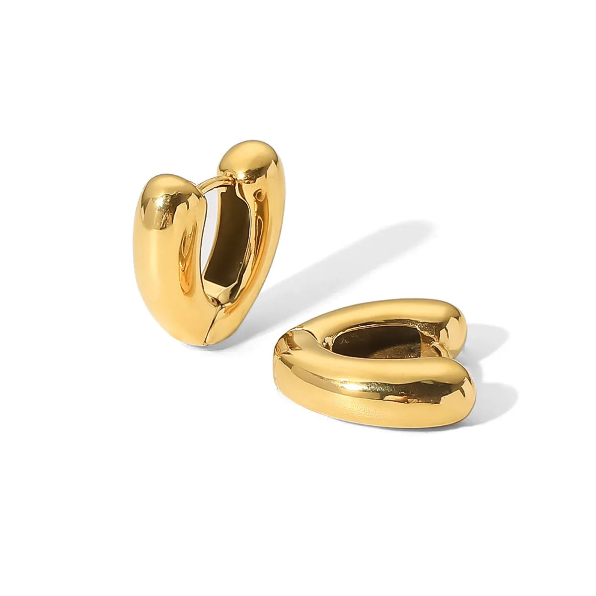 Fashion V Shape Gold Plated Stainless Steel Gold Plated Earrings