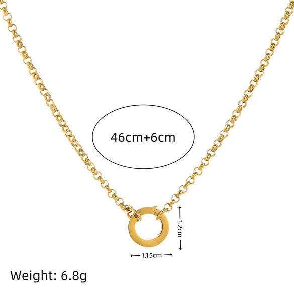Fashion Versatile Necklace Accessories Stainless Steel Titanium Steel Geometric Electroplating Light Luxury Style Unisex