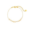 Fashion Versatile Pearl Adjustable Stainless Steel 18K Gold Plated Bracelet For Women