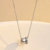 Fashion Versatile Round Zircon Pendant Stainless Steel Necklace With Electroplating