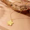 Fashion Vintage Flower Pendant Snake Bone Chain Stainless Steel Jewelry Necklace Gold Plated