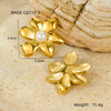 Fashion Vintage Petal Pearl Stainless Steel Titanium Steel Electroplated Women's Earrings Jewelry