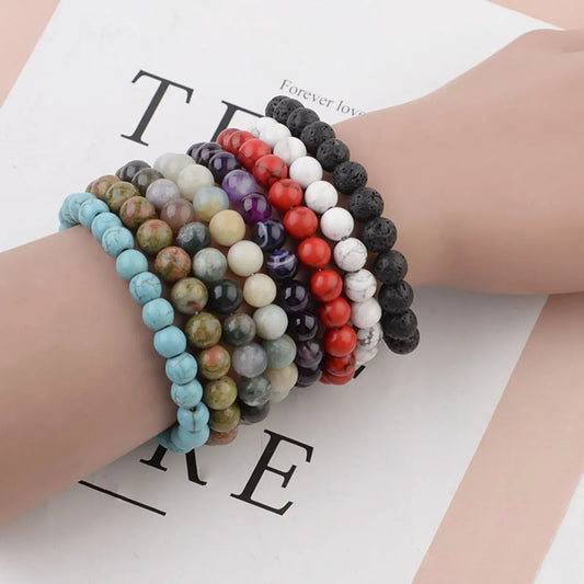 Fashion Volcanic Stone Grain Turquoise Bracelet Natural Stone Bracelet