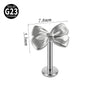 Fashion Vshaped Tulip Flower Lip Heart Shape G23 Titanium Zircon Electroplated Piercing Inner Tooth Earrings
