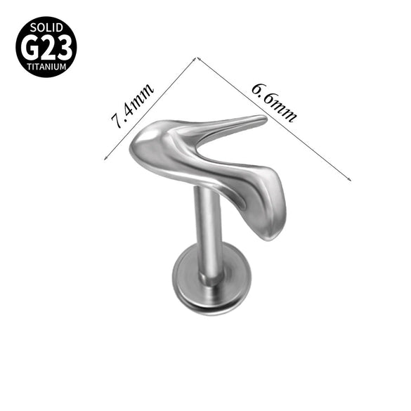 Fashion Vshaped Tulip Flower Lip Heart Shape G23 Titanium Zircon Electroplated Piercing Inner Tooth Earrings