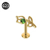 Fashion Vshaped Tulip Flower Lip Heart Shape G23 Titanium Zircon Electroplated Piercing Inner Tooth Earrings