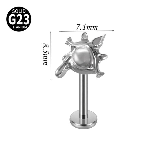 Fashion Vshaped Tulip Flower Lip Heart Shape G23 Titanium Zircon Electroplated Piercing Inner Tooth Earrings