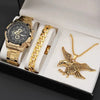 Fashion Watch Jewelry Set Alloy And Stainless Steel Round Dial