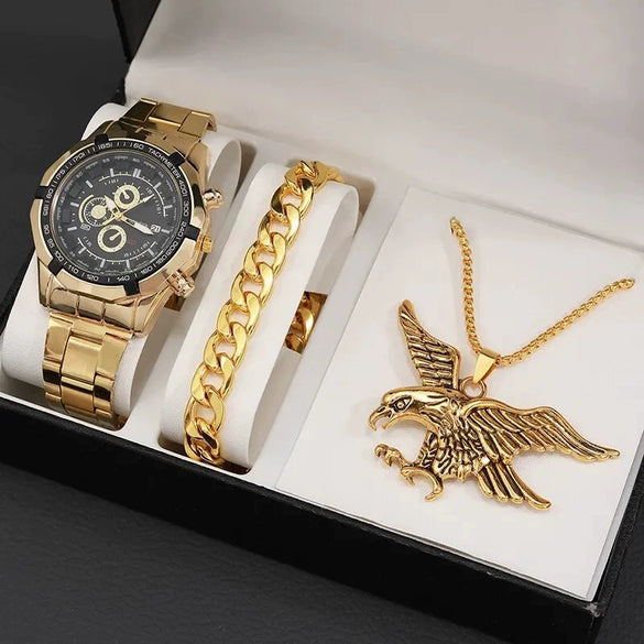 Fashion Watch Jewelry Set Alloy And Stainless Steel Round Dial