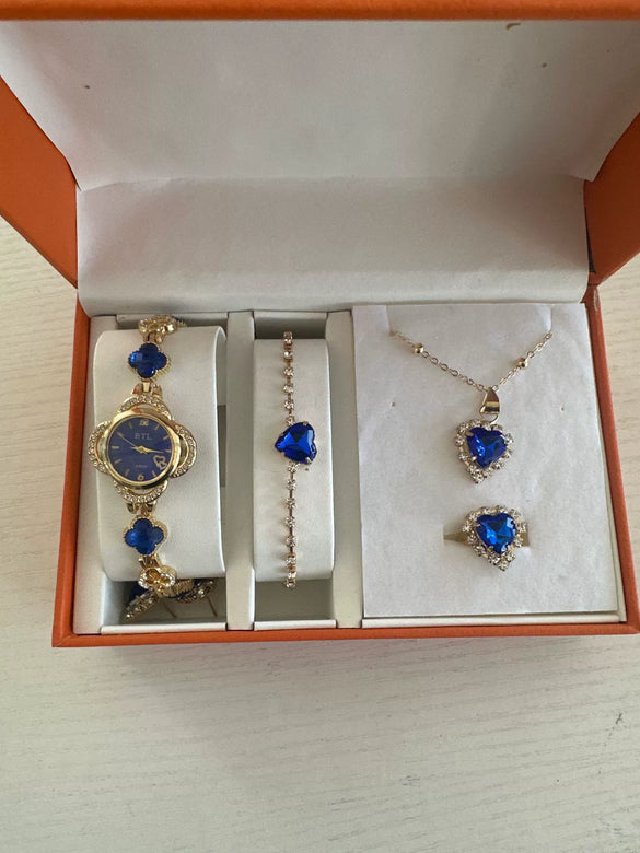 Fashion Watch Jewelry Set Alloy And Stainless Steel Round Dial