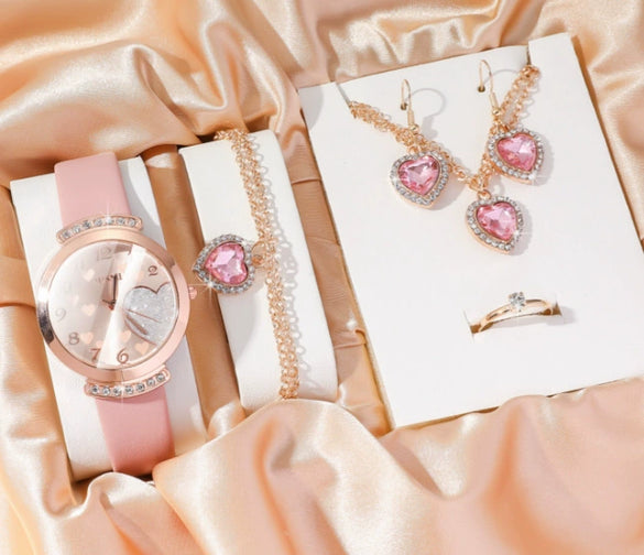 Fashion Watch Jewelry Set Alloy And Stainless Steel Round Dial