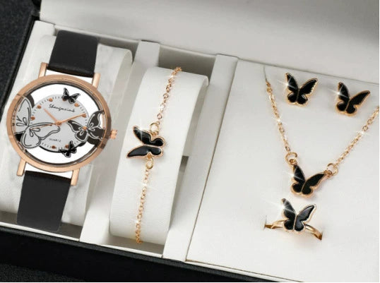 Fashion Watch Jewelry Set Alloy And Stainless Steel Round Dial