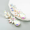 Fashion Water Droplets Alloy Inlay Rhinestones Drop Earrings