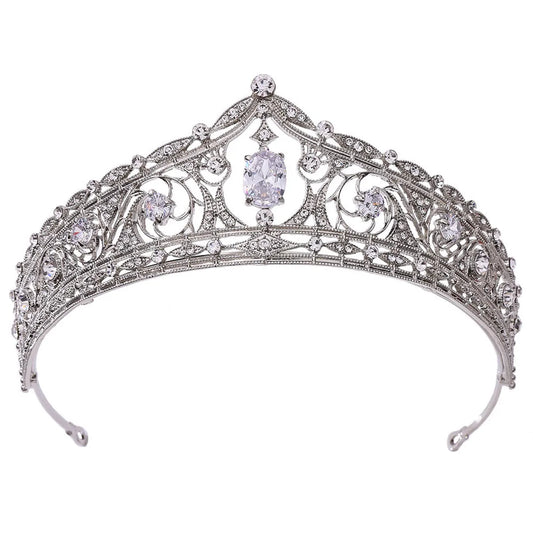 Fashion Water Droplets Alloy Inlay Zircon Crown 1 Piece