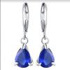 Fashion Water Droplets Alloy Plating Inlay Artificial Gemstones Women'S Drop Earrings 1 Pair