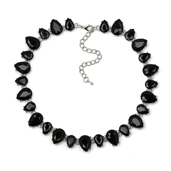 Fashion Water Droplets Alloy Rhinestone Women'S Necklace 1 Piece