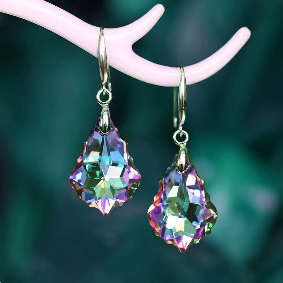 Fashion Water Droplets Artificial Crystal Handmade Women'S Drop Earrings 1 Pair