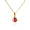 Fashion Water Droplets Copper Inlay Zircon Pendant Necklace 1 Piece