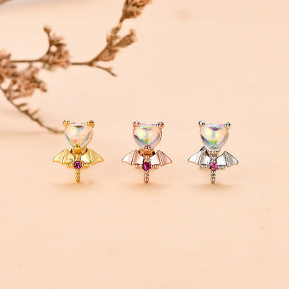 Fashion Water Droplets Flower Stainless Steel Copper Plating Inlay Zircon Ear Studs 1 Piece