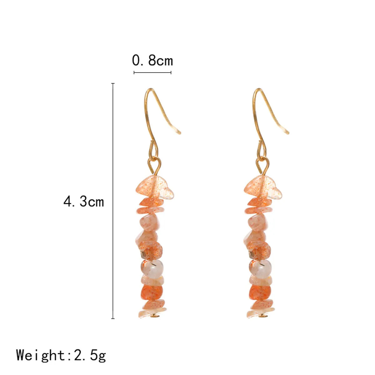 Fashion Water Droplets Gem Inlaid Shell Natural Stone Women'S Earrings 1 Pair