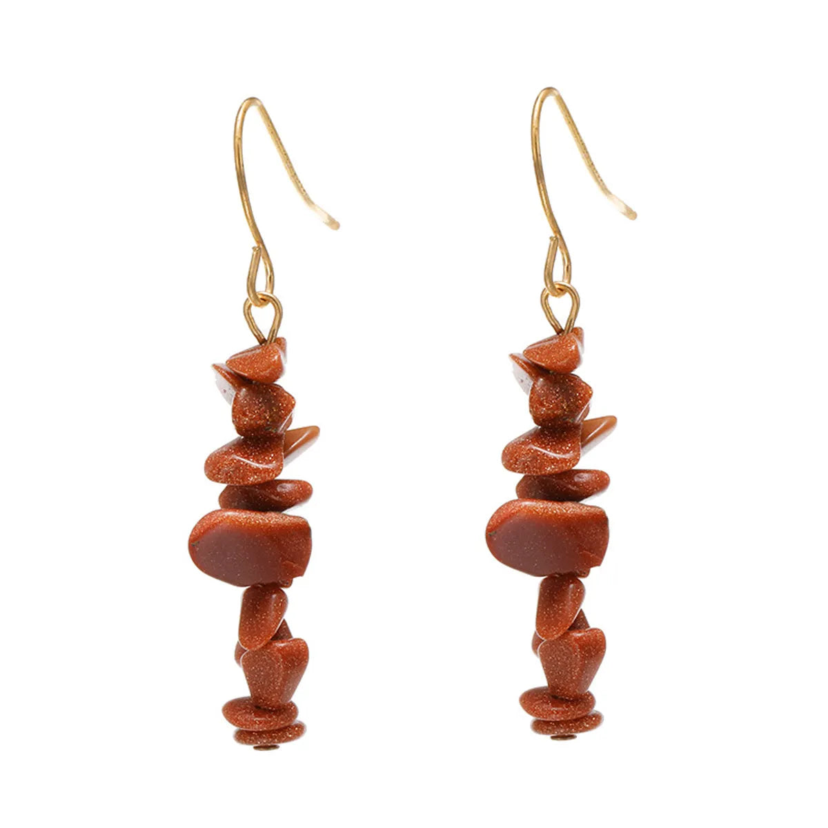 Fashion Water Droplets Gem Inlaid Shell Natural Stone Women'S Earrings 1 Pair