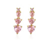 Fashion Water Droplets Heart Shape Copper Gold Plated Zircon Drop Earrings 1 Pair