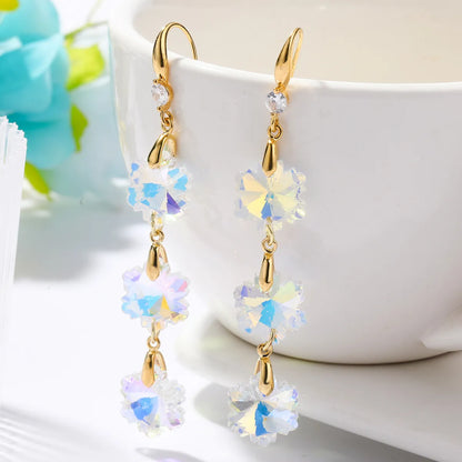 Fashion Water Droplets Heart Shape Crystal Plating Women's Drop Earrings 1 Pair