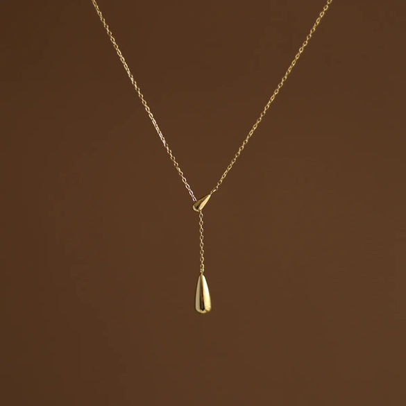 Fashion Water Droplets Titanium Steel Plating Pendant Necklace 1 Piece