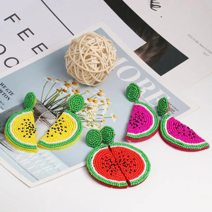 Fashion Watermelon Dragon Fruit Handmade Bead Earrings Nhjj149449