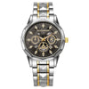 Fashion Waterproof Luminous Automatic Quartz Relief Hollow Alloy Men's Watch With Mineral Reinforced Glass Mirror And Stainless Steel Buckle