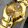 Fashion Waterproof Luminous Women's Steel Belt Quartz Watch With Double Calendar And Round Dial