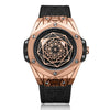 Fashion Waterproof Quartz Watch Men's Sports Watch Alloy Imitation Leather Strap Stainless Steel Buckle Rhombus Dial