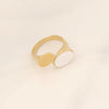 Fashion Waves Stainless Steel Inlay Open Ring